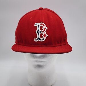 Boston Red Sox B Logo American Flag Hat On-Field Cool Base Fitted 7 5/8 USA READ